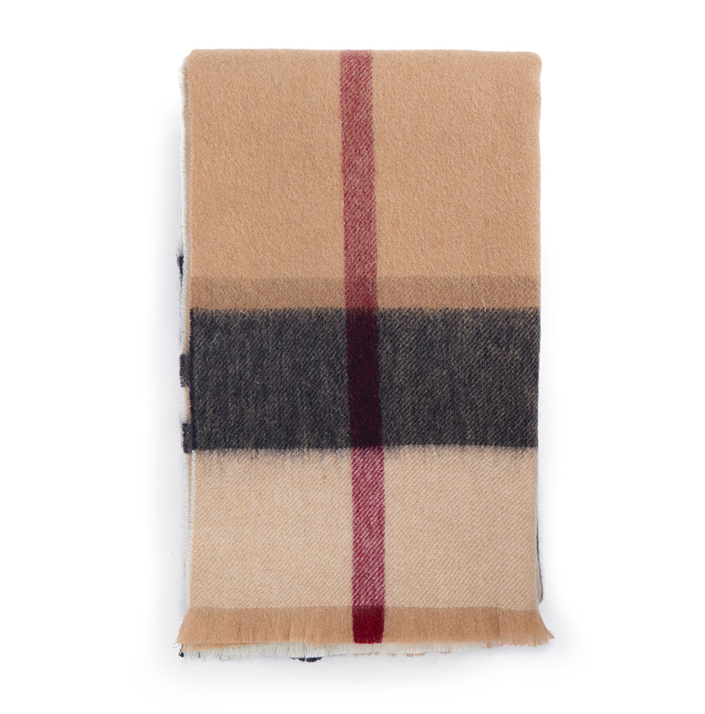 Rosefield Tartan uld halstørklæde - brun